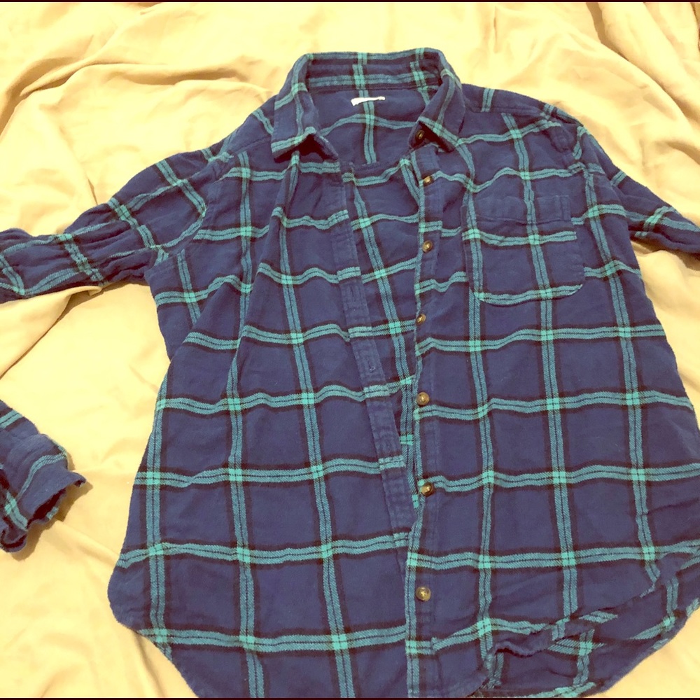 Hollister Blue & Green checkered shirt XS